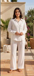 White Turkish Crepe Co-ord Set