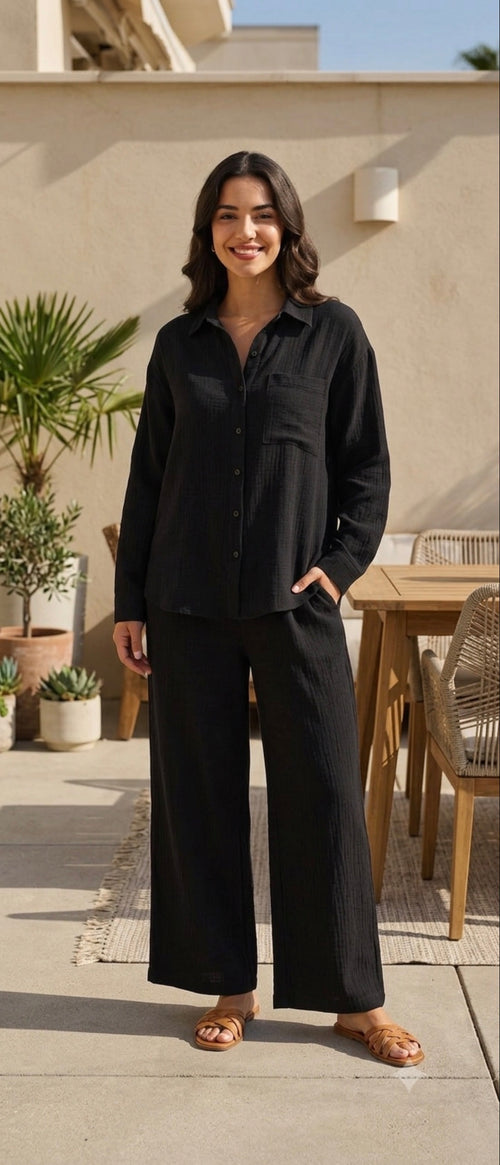 Black Turkish Crepe Co-ord Set