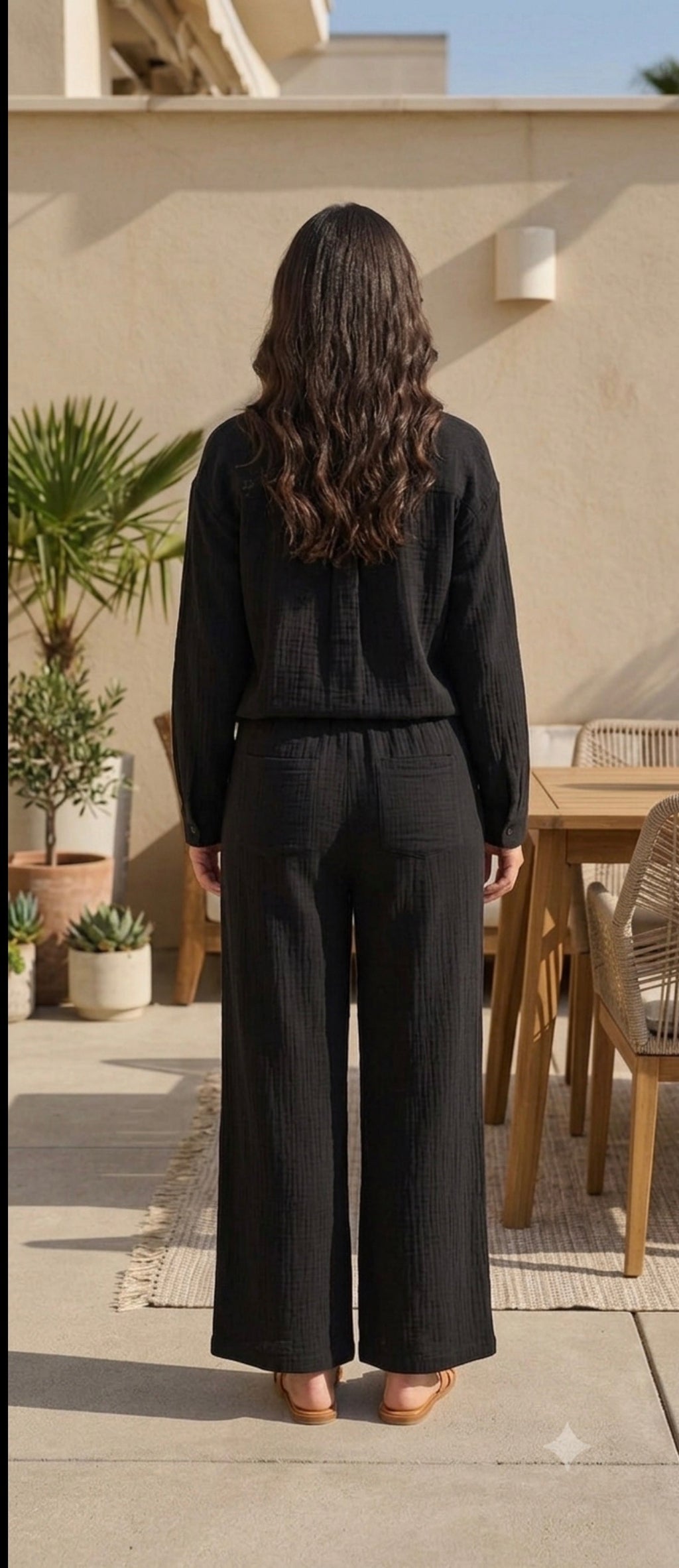 Black Turkish Crepe Co-ord Set
