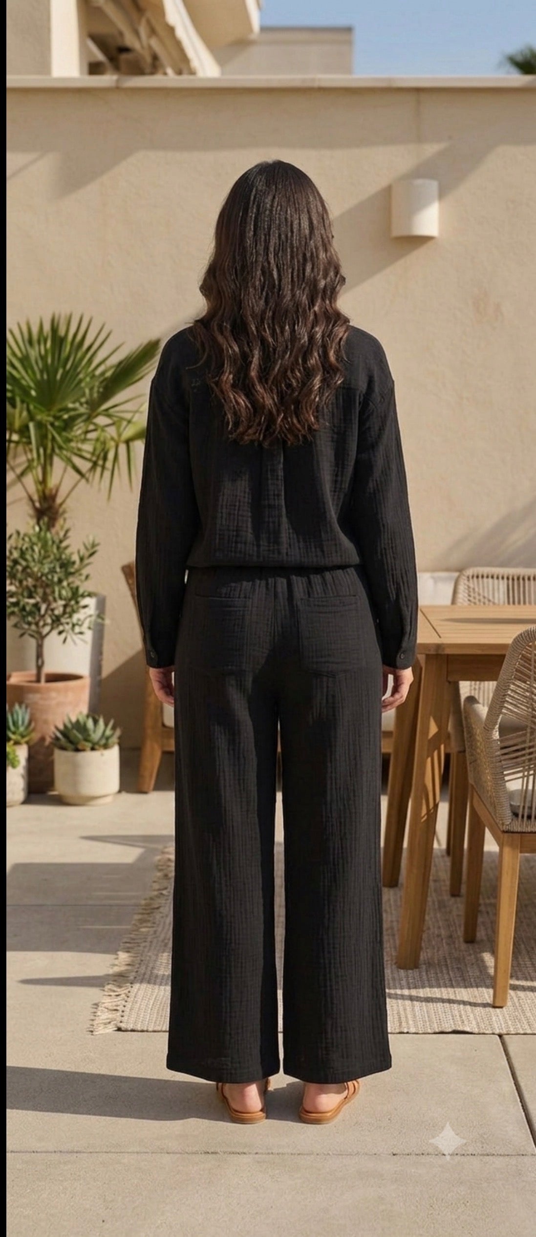 Black Turkish Crepe Co-ord Set