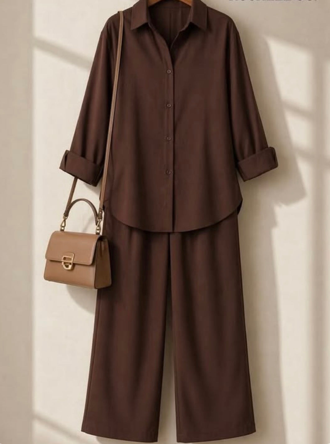 2pc Textured Chocolate Brown Coord set