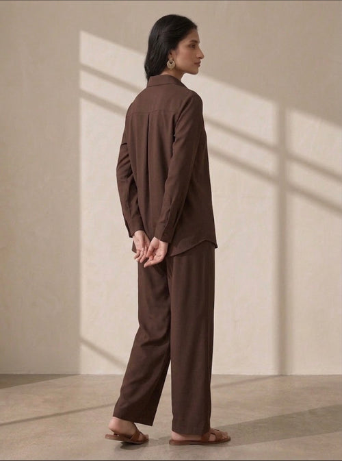 Chocolate Turkish Crepe Co-ord Set
