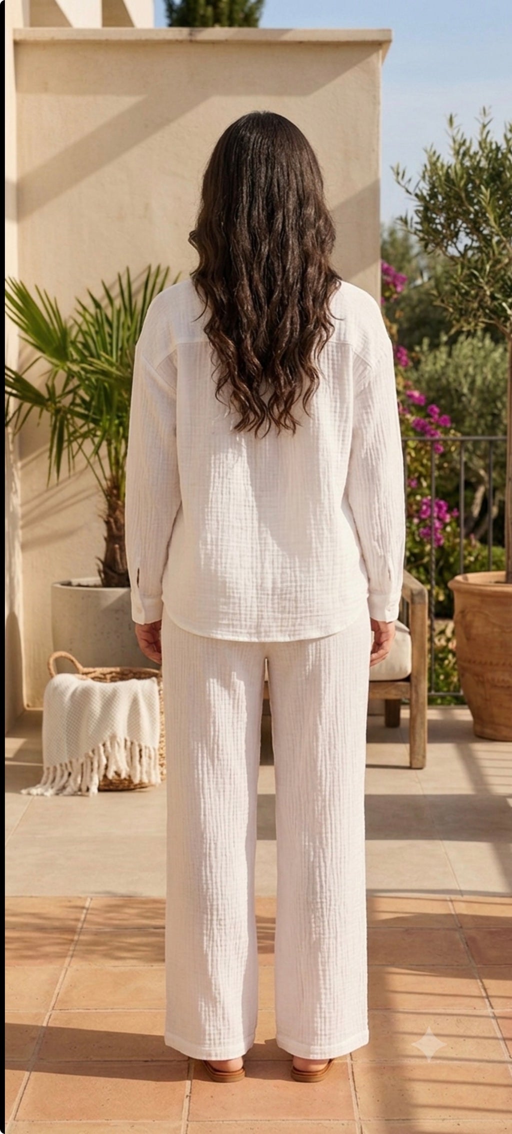 White Turkish Crepe Co-ord Set